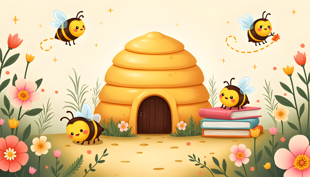 Beehive, books, bees