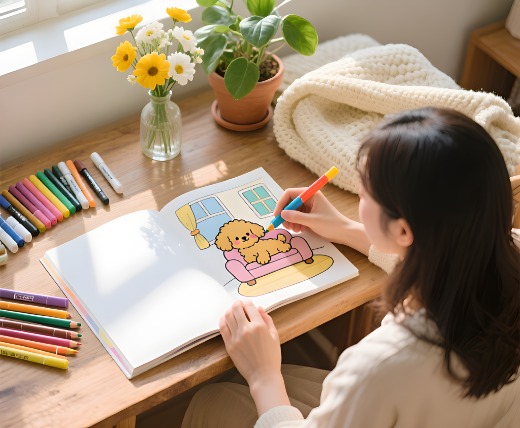 Girl coloring